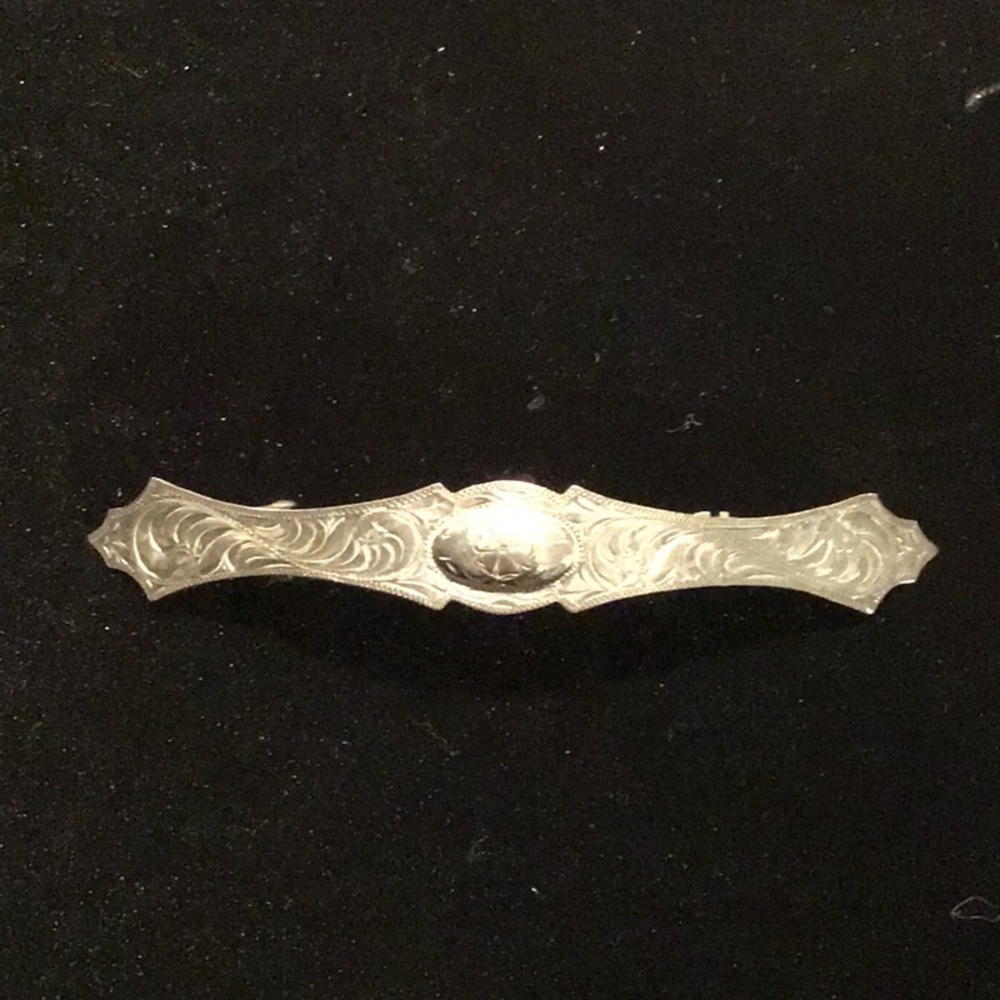 Vintage sterling silver Western style barrette